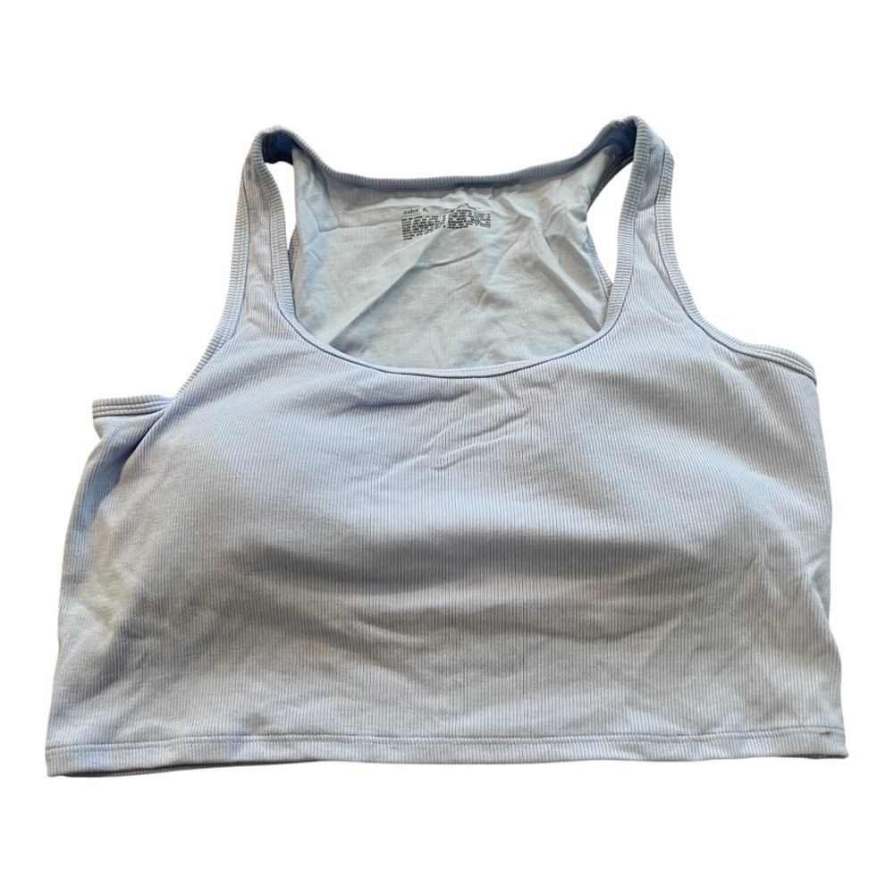 NWT Auden Women Light Blue Cotton Blend Lightly Lined Tank Top- Size XL